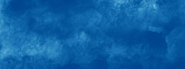 Artistic hand painted multi layered dark blue background. Light ink canvas for modern creative grunge design. Watercolor on dark blue blue paper background.