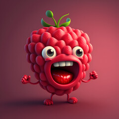 Cute Cartoon Raspberry Character