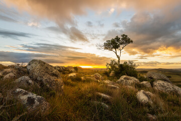 sunset in the mountains