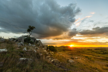 sunset in the mountains