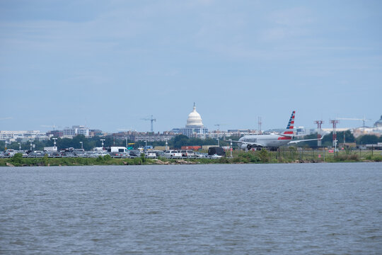 Airplane on Runway of Ronald Reagan Washington National Airport