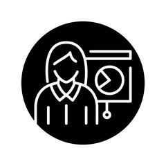 Fototapeta premium Teacher line icon. Self development