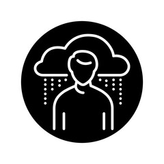 Depression olor line icon. Pictogram for web page
