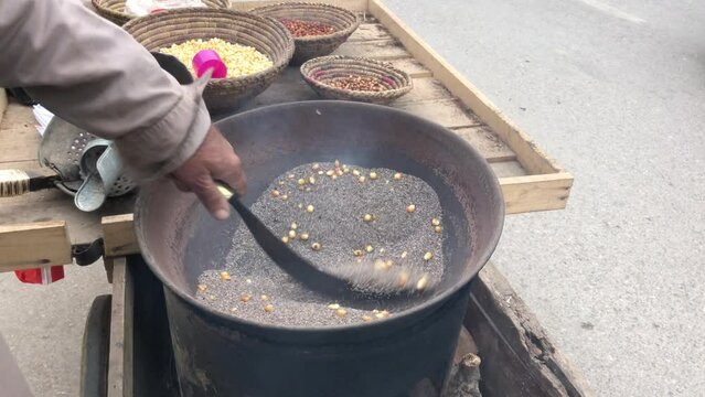 Spicy and Delicious: A Close-Up of Bhonay Chanay (Chali) being Cooked