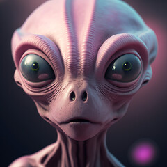 alien portrait created with Generative AI technology