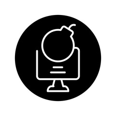 Electronic threat olor line icon. Pictogram for web page