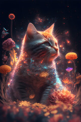 space cosmic cat, ai generated