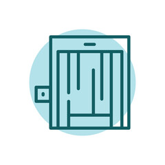 Lift color line icon. Disability. Isolated vector element.