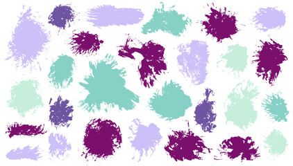 Watercolor dirt brush stroke mega batch. Isolated smudge blotch quirky shapes. Smudge spot textured banner backdrop bundle. Daub watercolor spots drawing.
