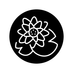 Lotus сolor line icon. Pictogram for web page