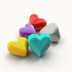 Fototapeta premium Heart Shaped Hard Candy For Valentine's Day. Generative image, AI Art. 