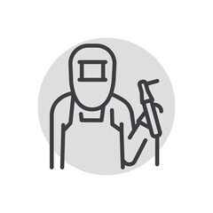 Welder сolor line icon. Metal work.