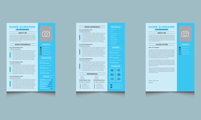 Vector Creative Resume Cv Templates Layout Cv Page Design Jobs Applications 