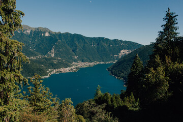 Fototapeta na wymiar Lake and mountain view at Parco San Grato