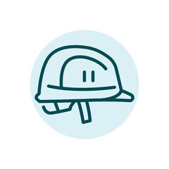 Protection helmet black line icon. Head safety.
