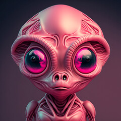 alien portrait created with Generative AI technology