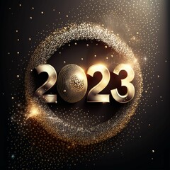 New year 2023 firework background created with generative AI technology