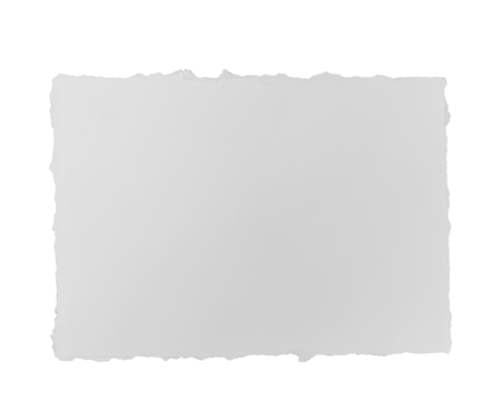 Piece of white paper with torn edge, isolated 