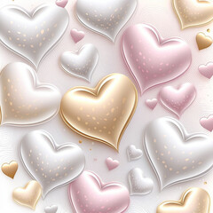 hearts pattern, backgroung with hearts, Valentine's Day, pattern with hearts