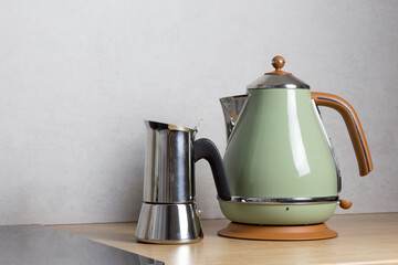 tea or coffee. kettle or coffee machine