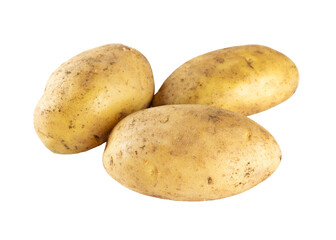 Fresh potatoes isolated on transparent background. Png format