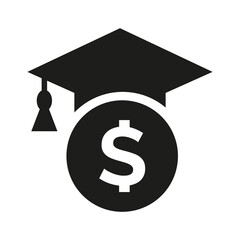 Education grant icon on white background.