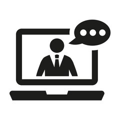 Online education icon on white background.