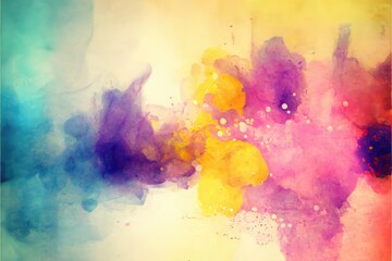 Obraz na płótnie Canvas Bright multicolored watercolor abstract background. Generative AI