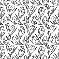 Vector illustration of a seamless leaf pattern. Floral organic background. Leaf texture drawn in doodle style