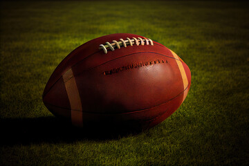 American Football on the Field background. Team sport concept.