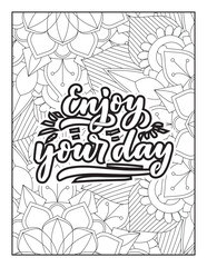 Affirmative quotes coloring page. Positive quotes. Good vibes. Coloring book for adults. Typography design. Hand drawn with inspiration word. Coloring for adult and kids. Quotes. Quotes Coloring. 