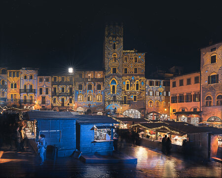 christmas market in Italy Arezzo