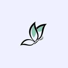 Fototapeta na wymiar Beauty Butterfly line art logo design template