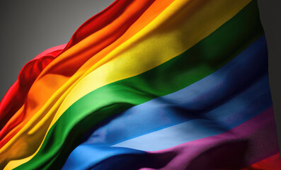 Detail of a colorful rainbow gay flag