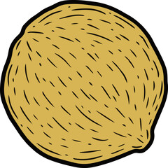 Full lemon with black line, png file