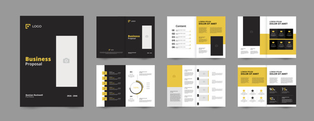 Fototapeta na wymiar corporate a4 business proposal brochure template design 