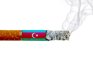 Azerbaijan country smoking addiction creative design. Tobacco Industry concept. A healthy lifestyle is becoming more popular.