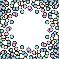 Colorful circle dots frame. Vector illustration.	