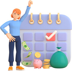 Tax Day Reminder Concept. Businessman submit tax by online concept, online tax payment and report. Business income. 3d illustration.