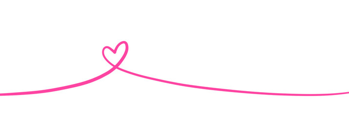 line art drawing of heart sign on white background . banner, borderline, border, 	
Valentines card illustration 