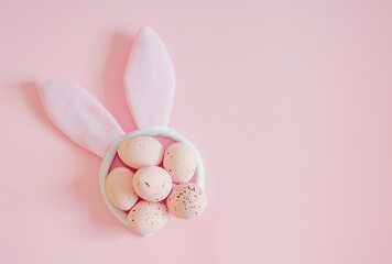 easter bunny and pink eggs