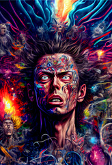 Obraz na płótnie Canvas Generative AI abstract render of a psychedelic illustration