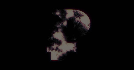 Composition of rouble symbol on black background