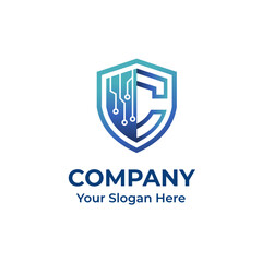cyber letter c company logo for your technology brand or company