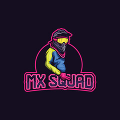 motocross team mascot logo