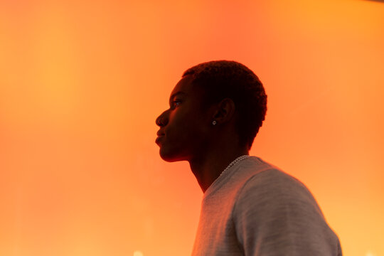 Thoughtful Black Man In Studio