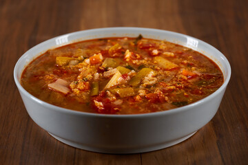 Leek and tomatoes soup