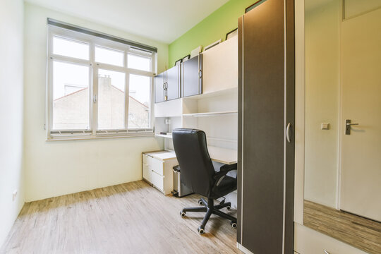 Interior of light office in apartment