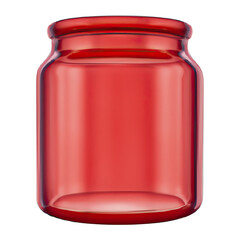 Large empty red glass jar isolated png file generative ai illustration