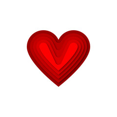 Red heart isolated on white vector icon symbol